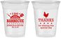 Custom Wedding 16 oz Soft Sided Clear Cups - I Do Barbecue Bbq | 469
