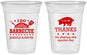 Custom Wedding 16 oz Soft Sided Clear Cups - I Do Barbecue Bbq | 470