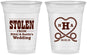 Custom Wedding 16 oz Soft Sided Clear Cups - Stolen Monogram | 474