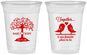 Custom Wedding 16 oz Soft Sided Clear Cups - Love Birds | 481