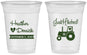 Custom Wedding 16 oz Soft Sided Clear Cups - Just Hitched Tractor | 482