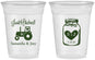 Custom Wedding 16 oz Soft Sided Clear Cups - Just Hitched Mason Jar | 483