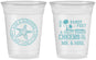 Custom Wedding 16 oz Soft Sided Clear Cups - Sandy Feet Salty Kisses | 488