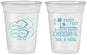 Custom Wedding 16 oz Soft Sided Clear Cups - Sandy Feet Salty Kisses | 490