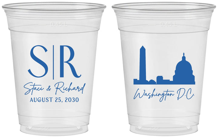 Custom Wedding 16 oz Soft Sided Clear Cups - Washington Dc | 500