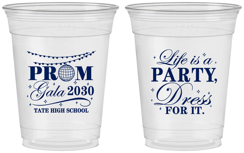 Custom Prom 16 oz Soft Sided Clear Cups - Lifes A Party | 50002