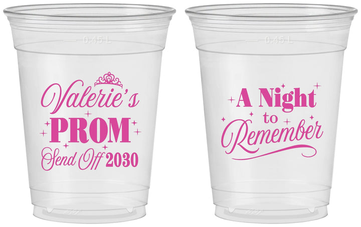 Custom Prom 16 oz Soft Sided Clear Cups - Send Off | 50006