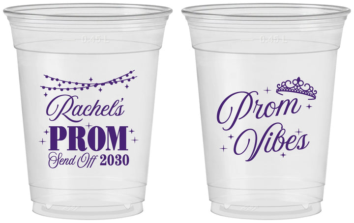 Custom Prom 16 oz Soft Sided Clear Cups - Send Off | 50007