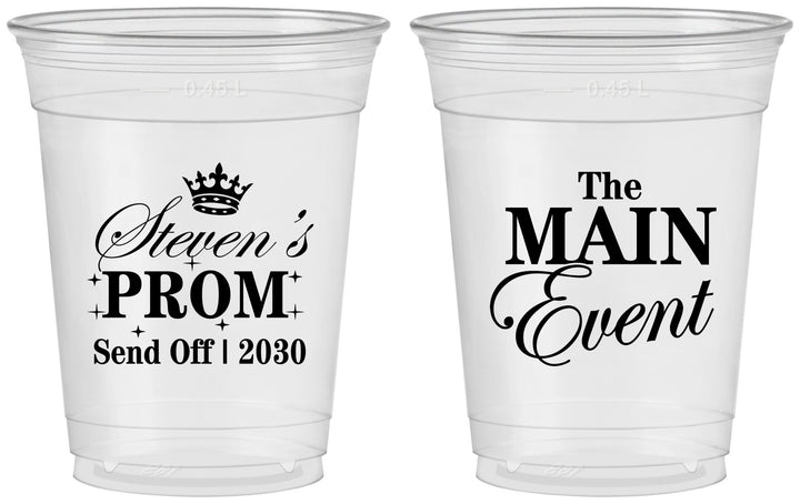 Custom Prom 16 oz Soft Sided Clear Cups - Send Off | 50008