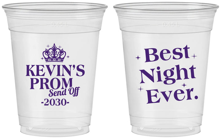 Custom Prom 16 oz Soft Sided Clear Cups - Send Off | 50009