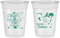 Custom Wedding 16 oz Soft Sided Clear Cups - Bahamas | 507