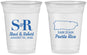 Custom Wedding 16 oz Soft Sided Clear Cups - Puerto Rico | 538