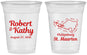 Custom Wedding 16 oz Soft Sided Clear Cups - St Maarten | 542