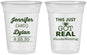 Custom Wedding 16 oz Soft Sided Clear Cups - Just Got Real | 557