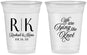 Custom Wedding 16 oz Soft Sided Clear Cups - Monogram Tying Knot | 559