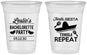 Custom Bachelorette 16 oz Soft Sided Clear Cups - Fiesta Siesta Tequila Repeat | 60003