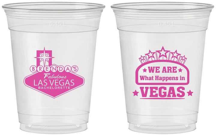 Custom Bachelorette 16 oz Soft Sided Clear Cups - Las Vegas | 60016