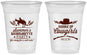 Custom Bachelorette 16 oz Soft Sided Clear Cups - Saddle Up Cowgirls | 60045