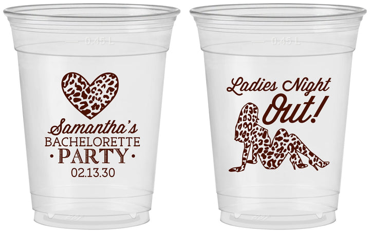 Custom Bachelorette 16 oz Soft Sided Clear Cups - Ladies Night Out | 60086