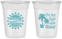 Custom Bachelorette 16 oz Soft Sided Clear Cups - Sun Sand Drink Hand | 60114