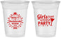 Custom Bachelorette 16 oz Soft Sided Clear Cups - Girls Just Wanna Party | 60139