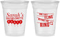 Custom Bachelorette 16 oz Soft Sided Clear Cups - Last Fling Before Rings | 60140