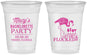 Custom Bachelorette 16 oz Soft Sided Clear Cups - Lets Get Flocked Up | 60143