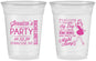 Custom Bachelorette 16 oz Soft Sided Clear Cups - Drink The Night Away | 60182