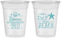 Custom Bachelorette 16 oz Soft Sided Clear Cups - Beach | 60183