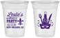 Custom Bachelorette 16 oz Soft Sided Clear Cups - Mardi Gras | 60185