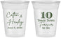 Custom Anniversary 16 oz Soft Sided Clear Cups - Just Married 10 Years Ago | 80030
