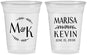 Custom Wedding 16 oz Soft Sided Clear Cups - Two Letter Monogram | 801