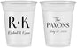 Custom Wedding 16 oz Soft Sided Clear Cups - Two Letter Monogram | 802