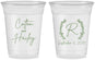 Custom Wedding 16 oz Soft Sided Clear Cups - Monogram | 803
