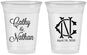 Custom Wedding 16 oz Soft Sided Clear Cups - Two Letter Monogram | 807