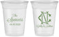 Custom Wedding 16 oz Soft Sided Clear Cups - Two Letter Monogram | 808