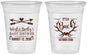 Custom Baby Shower 16 oz Soft Sided Clear Cups - It’s A Buck Antler | 90000