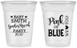 Custom Baby Shower 16 oz Soft Sided Clear Cups - Gender Reveal Pink Or Blue | 90012