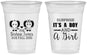 Custom Baby Shower 16 oz Soft Sided Clear Cups - Twins Boy And Girl | 90026