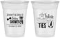 Custom Baby Shower 16 oz Soft Sided Clear Cups - Gender Reveal Tutus Or Ties | 90033
