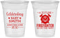 Custom Baby Shower 16 oz Soft Sided Clear Cups - Future Firefighter | 90048