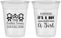 Custom Baby Shower 16 oz Soft Sided Clear Cups - Gender Reveal Boy Or Girl | 90063