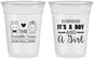 Custom Baby Shower 16 oz Soft Sided Clear Cups - Gender Reveal Boy Or Girl | 90064
