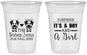 Custom Baby Shower 16 oz Soft Sided Clear Cups - Twins Baby Cows | 90067