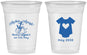 Custom Baby Shower 16 oz Soft Sided Clear Cups - Nautical Anchors Aweigh | 90083