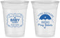 Custom Baby Shower 16 oz Soft Sided Clear Cups - April Showers May Babies | 90096
