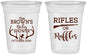 Custom Baby Shower 16 oz Soft Sided Clear Cups - Rifles Or Ruffles | 90122