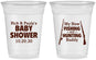 Custom Baby Shower 16 oz Soft Sided Clear Cups - Fishing Hunting | 90126