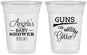 Custom Baby Shower 16 oz Soft Sided Clear Cups - Guns Or Glitter | 90130