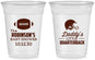 Custom Baby Shower 16 oz Soft Sided Clear Cups - Football Little Quarterback | 90138